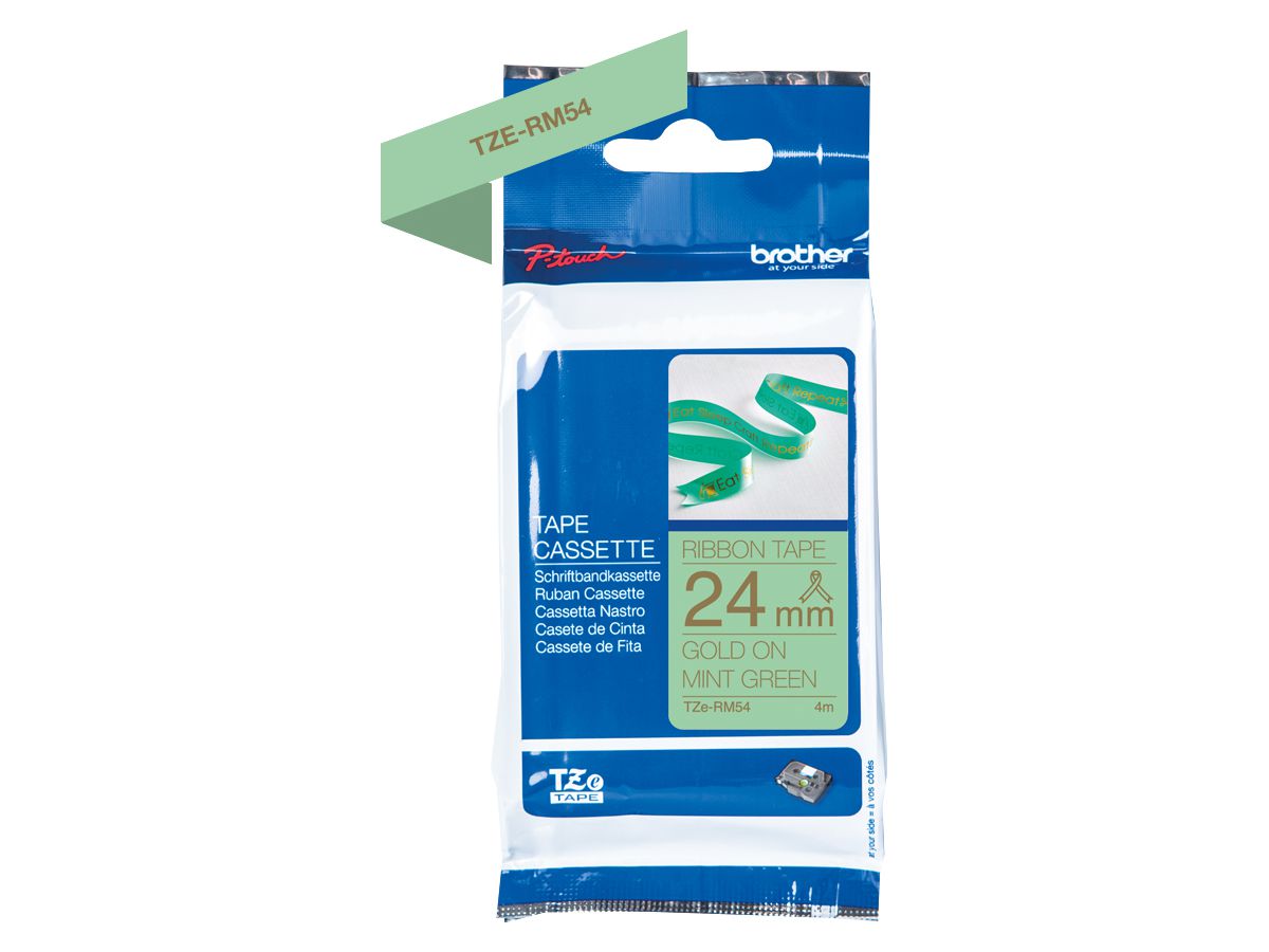 PTOUCH Band mintgrün/gold TZE-RM54 Tze Geräte 24mm (4977766801966)
