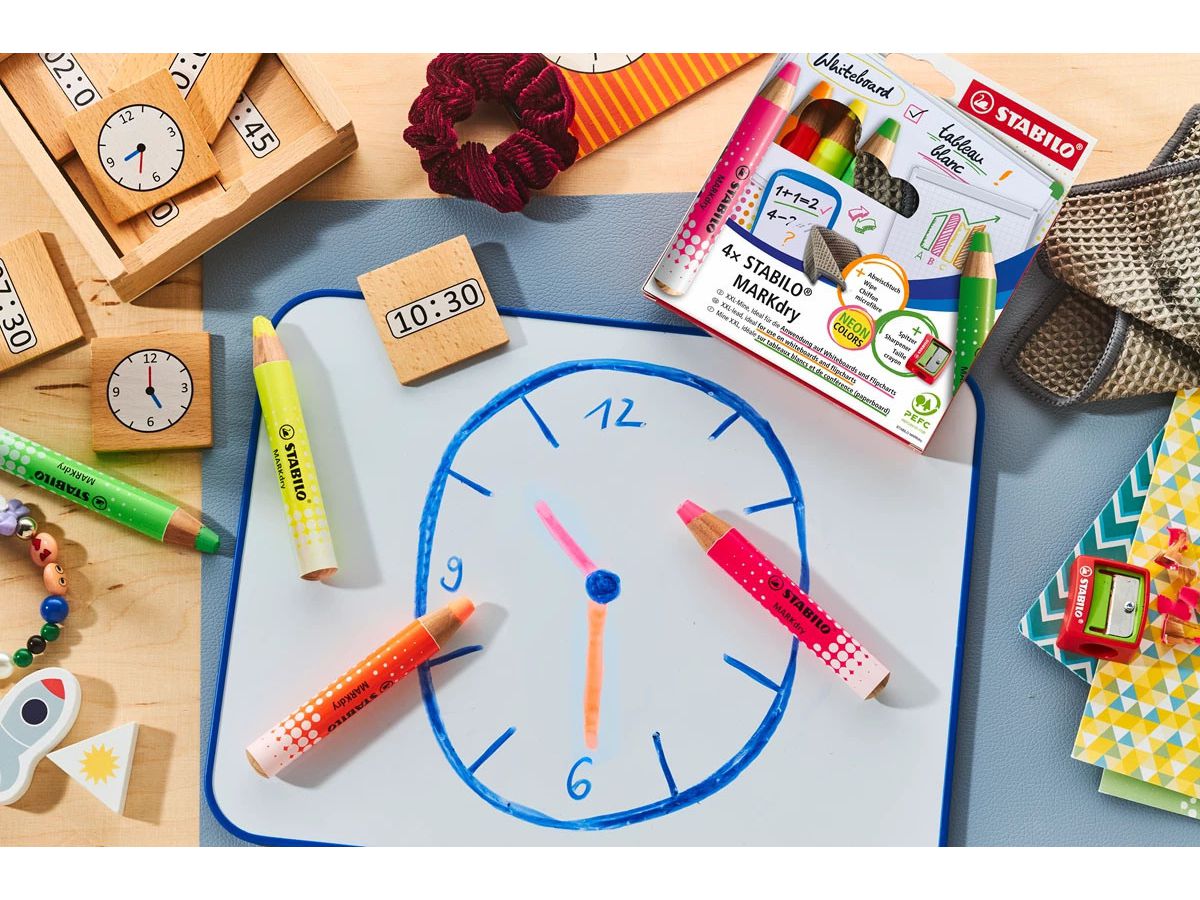 STABILO Whiteboardmarker MARKdry 648/4-01 Neon 4 pezzi (4006381625067)