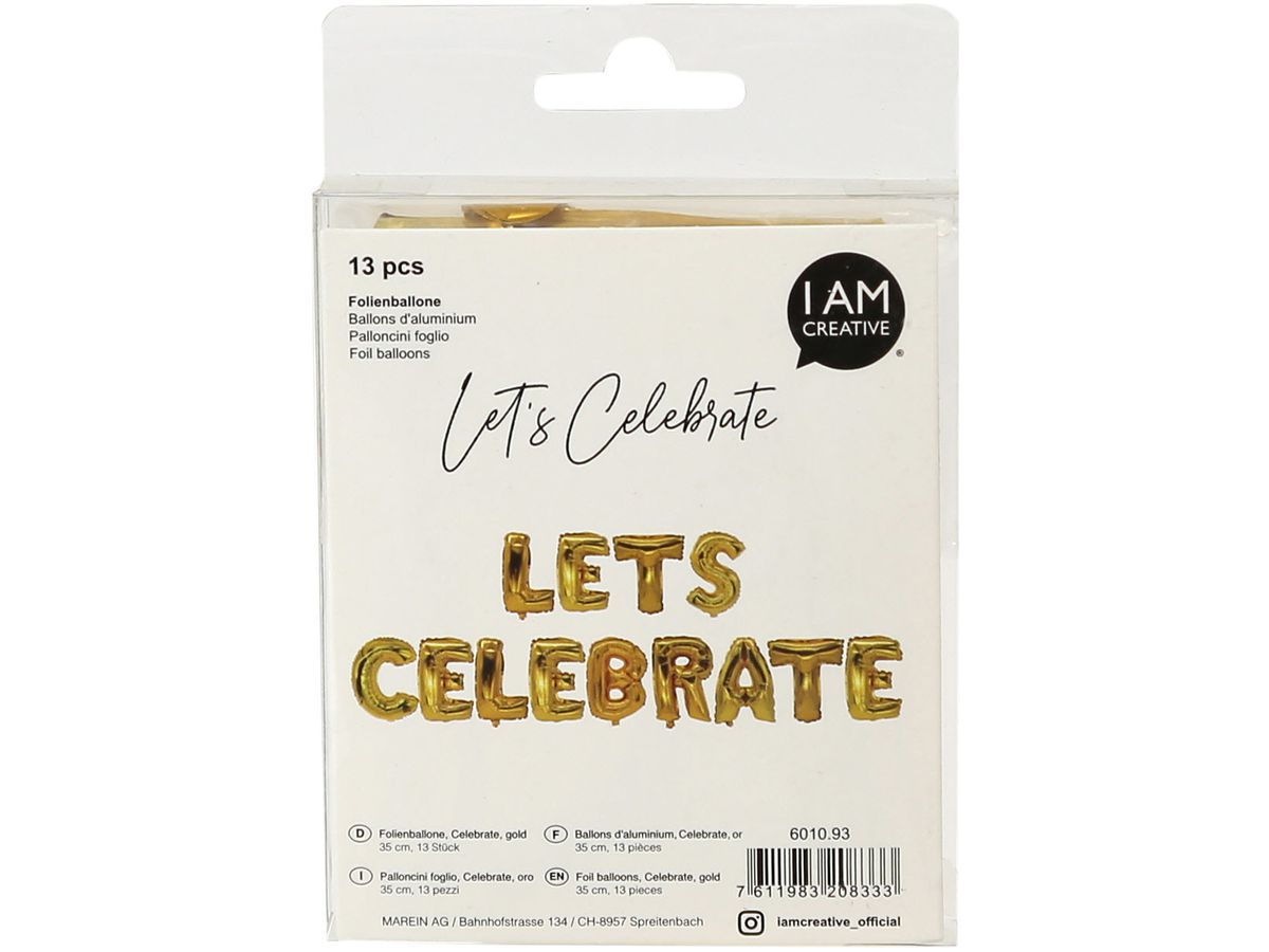 I AM CREATIVE Folienballon, Celebrate 35cm 6010.93 gold (7611983208333)