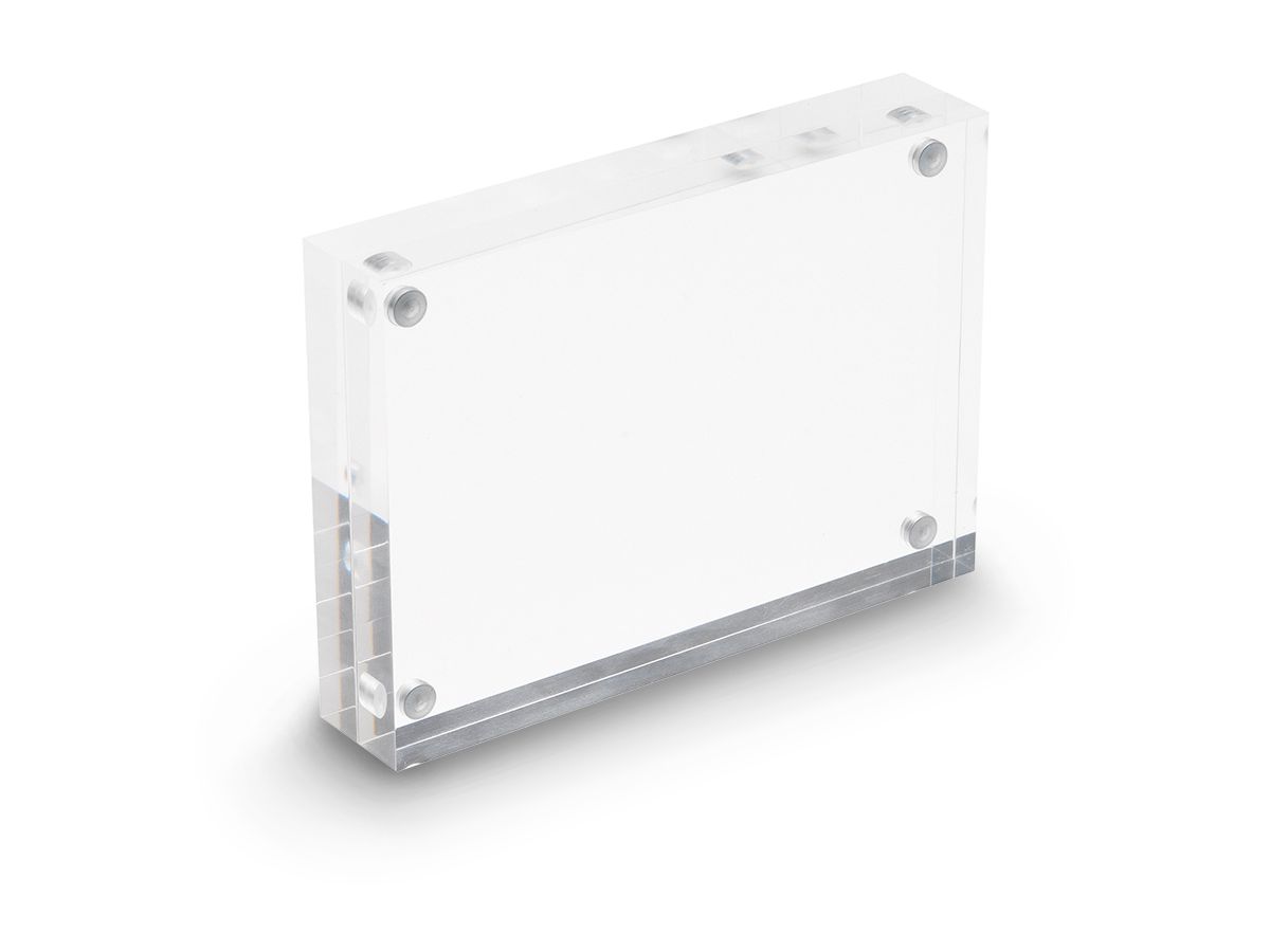 DEFLECTO Magnet. Acrylblock A6 MCHA61130 transparent 2x15mm (5055425953665)