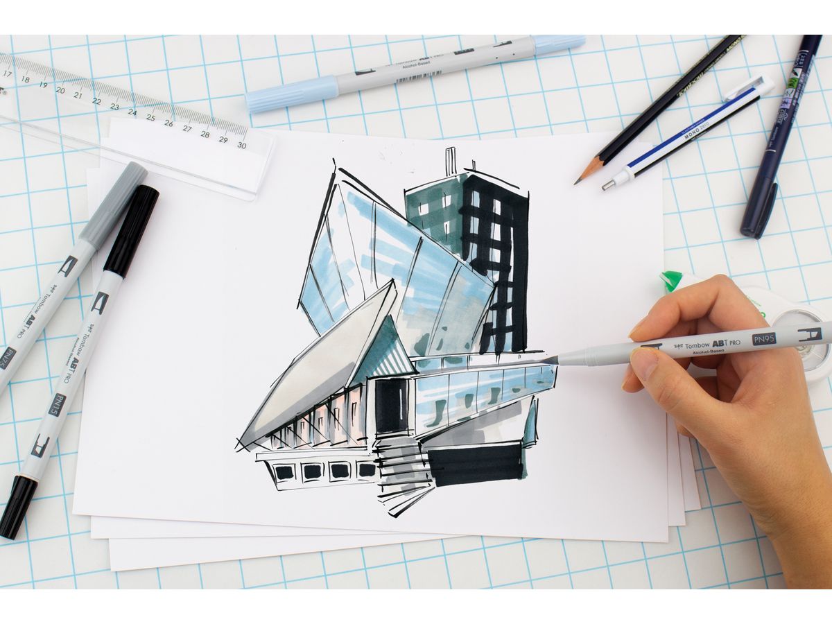 TOMBOW Dual Brush Pen ABT PRO ABTP-5P-2 Pastel Colours Set, 5 pcs. (4003198150027)