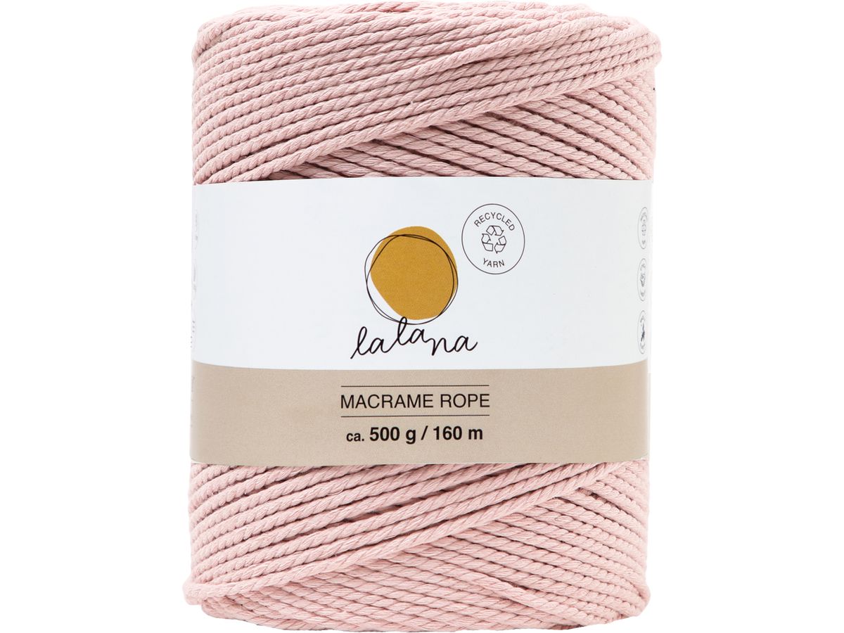I AM CREATIVE Macrame Rope 6203.2 powder, 2mm, 500g (7640415812206)