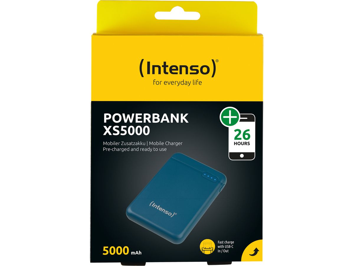 INTENSO Powerbank XS5000, petrol 7313527 5000 mAh, USB-A, USB-C (4034303028283)