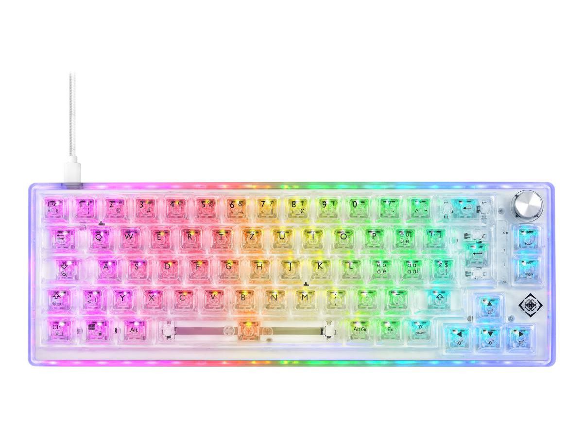 DELTACO TKL Gaming Keyboard mech GAM-160-T-CH transparent RGB CH-Layout (7333048064042)