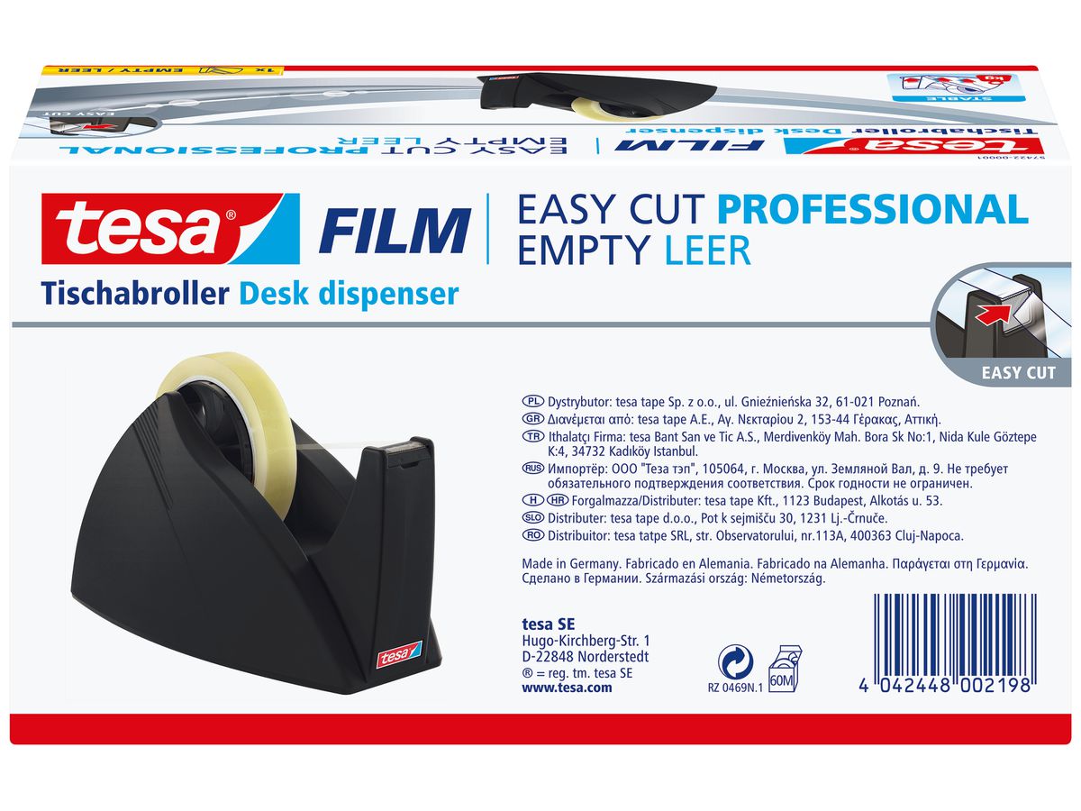 TESA Tischabroller EasyCut Prof. 574220000 schwarz, für 25mm Rollenbreite (4042448002198)