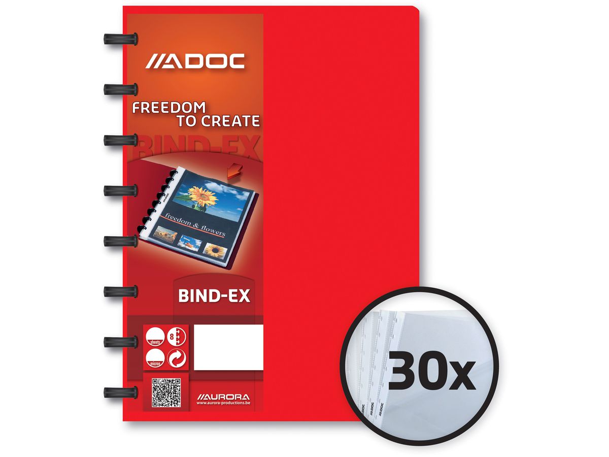 ADOC Livre présentation Standard A5 5835.600 rouge 30 poches (5410733555664)