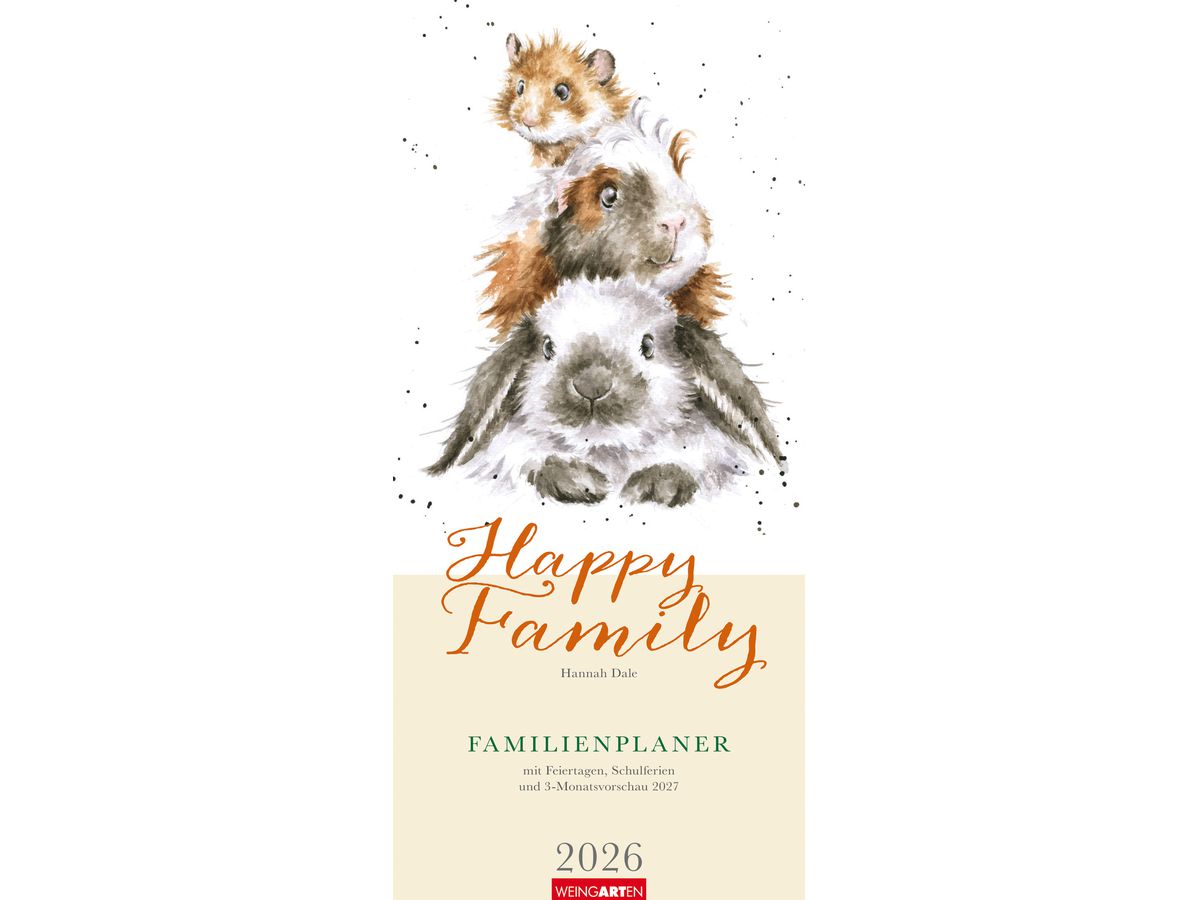 WEINGARTEN Calendario familiare 2026 3312171+26 Happy Family 22 x 48 cm (9783839902592)