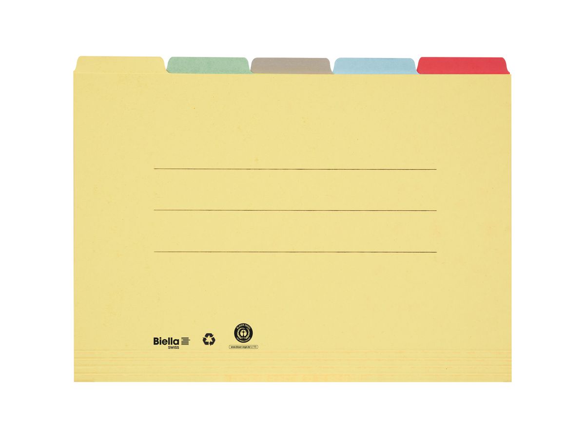BIELLA Dossiers-répertoire A4 32543200U couleurs ass.,190 flls. 5 pcs. (7611365426898)