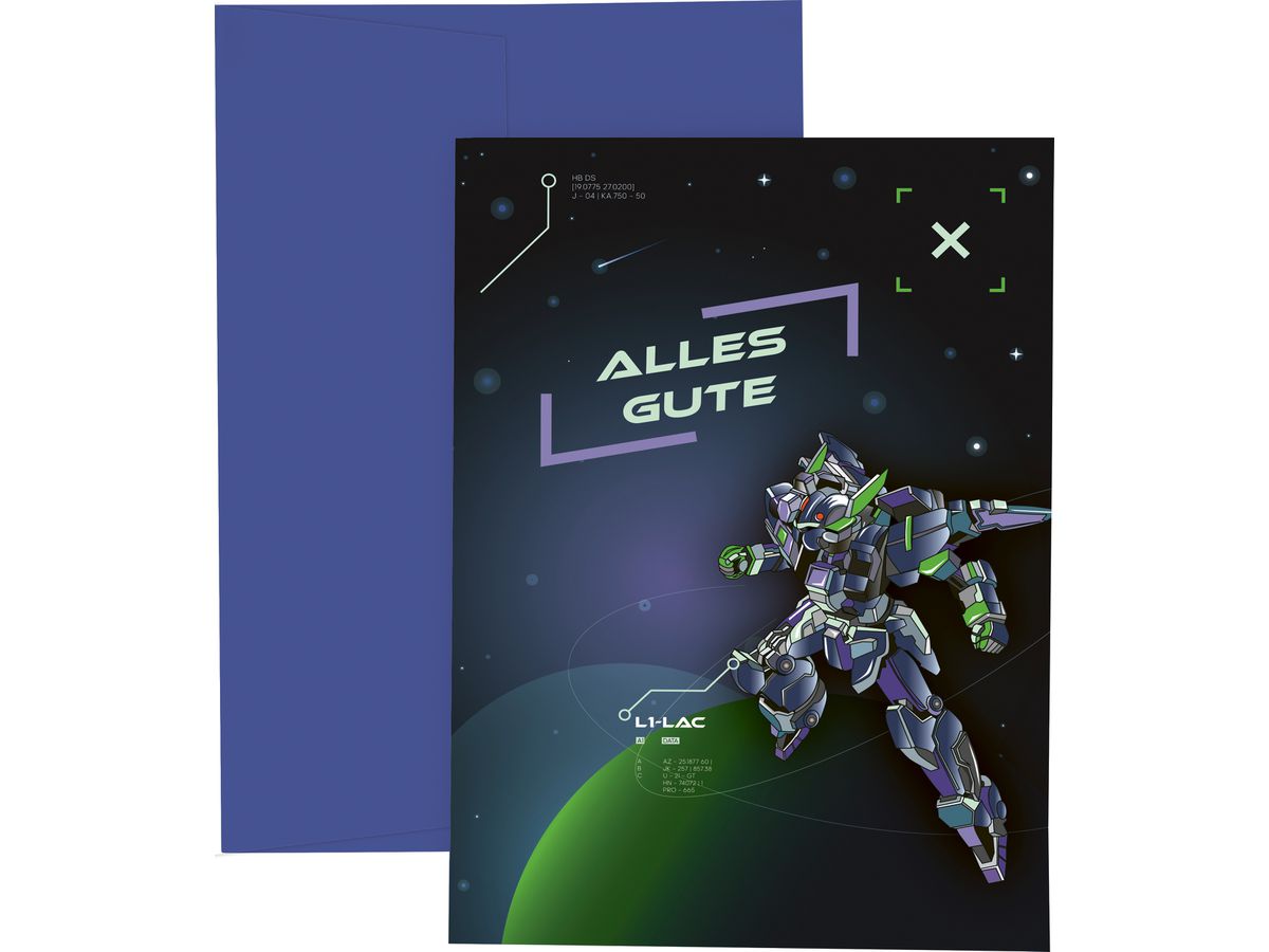 STEWO Biglietto regalo Robot A6 2581517798 blu scuro (7630050886410)