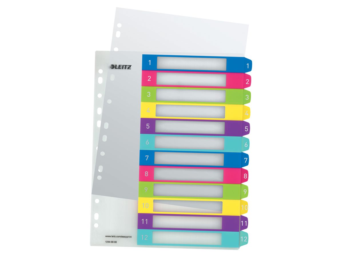 LEITZ Rubrica PP WOW A4+ 12440000 multicolor 1-12 (4002432100323)