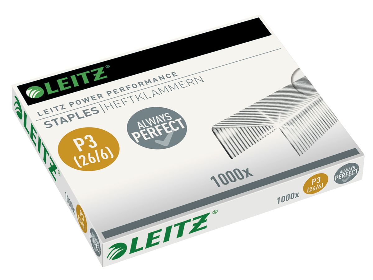 LEITZ Agrafes P3 26/6mm 5572-00-00 galvanisé 1000 pcs (4002432325122)