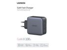 UGREEN USB Wallcharger Nexode 100W 40747 4-Port,PD,GaN,Grey (6957303847471)