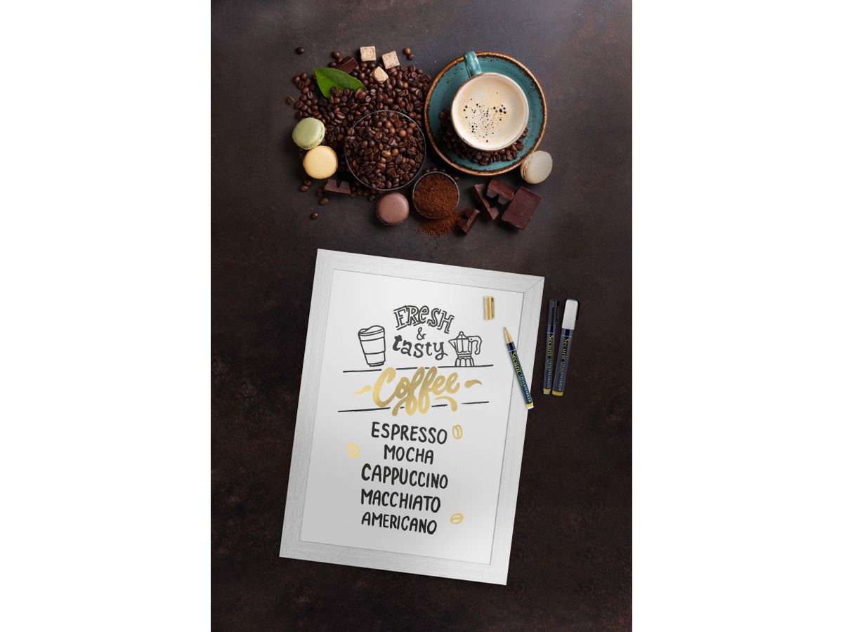 SECURIT Lavagna Gesso WOODY WBW-WT-30-40 bianco 40x30x1cm (8719075286333)