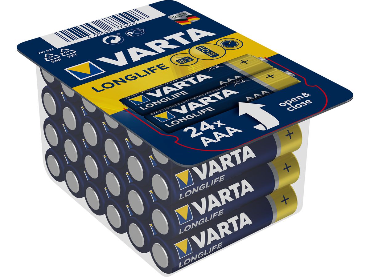 VARTA Longlife 4103301124 AAA/LR03, 24 Stück (4008496774548)