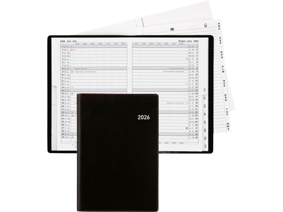 BIELLA Planer Istanbul 2026 855612020026U 1M/2S schwarz ML 10.6x15.3cm (7611365526987)