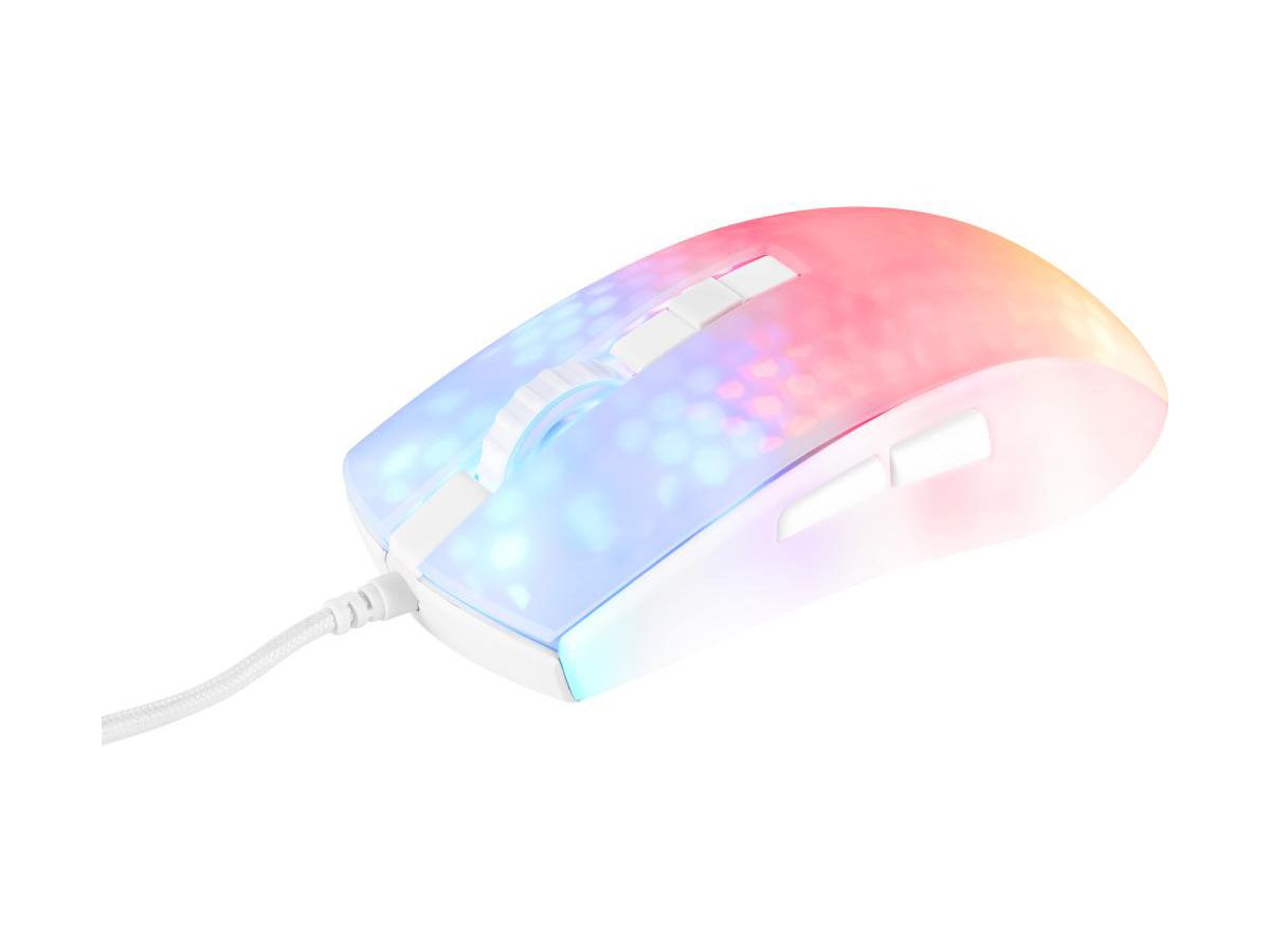 DELTACO Ultralight Gaming Mouse, RGB GAM-144-W Semi-Transparent, WM87,White (7333048058607)