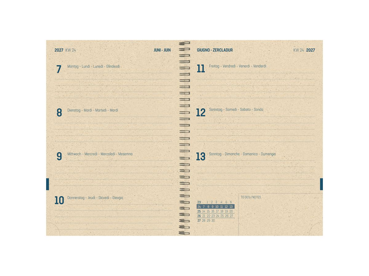 SIMPLEX Schüleragenda Graspapier 26/27 500410.27 1W/2S 12M Flowers ML 12x16.5cm (7611468042216)