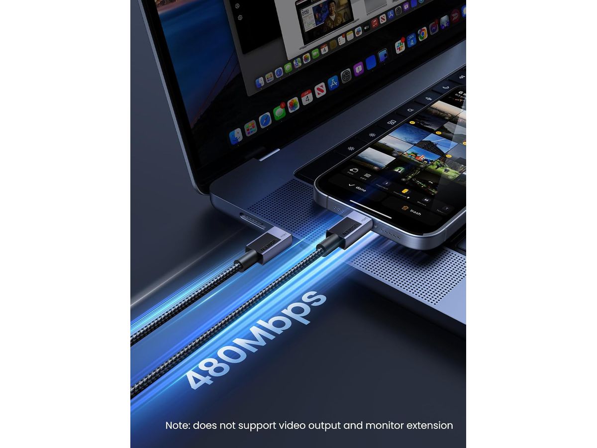 UGREEN Cable USB-C to USB-C, 240W 45067 PD,1m,Fast Charging ,Gray (6941876240678)