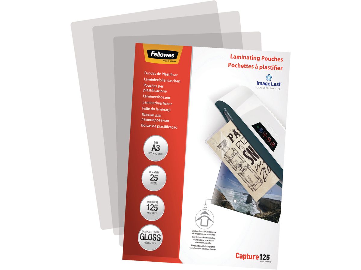 FELLOWES Pochettes à plastifier A3 5396501 brillant, 125my 25 pcs. (0077511539657)