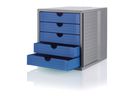 HAN Schubladenbox Systembox A4 24.30 blau öko 5 Fächer (4012473145801)