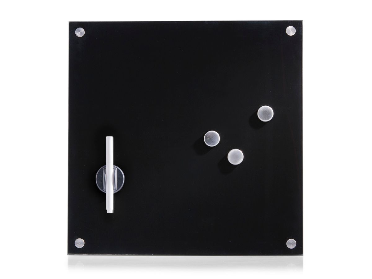ZELLER Glas-Magnettafel 11602 schwarz, 40x40cm (4003368116020)