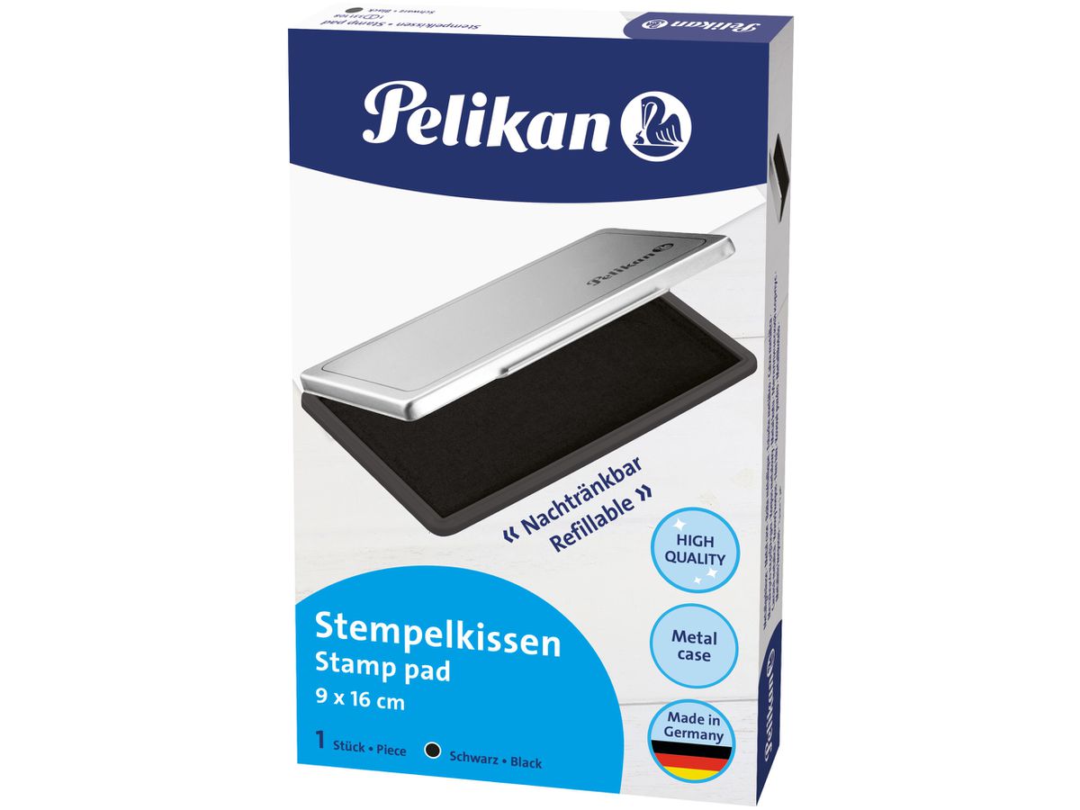 PELIKAN Metall-Stempelkissen schwarz 331108 Gr.1 16x9cm (4012700331106)
