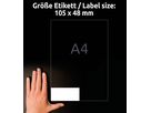 AVERY ZWECKFORM Etiketten 48x105mm LR3424-10 weiss, perm. 10 Blatt/12 Stk. (4004182334744)