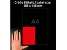 AVERY ZWECKFORM Etiketten 105x148mm 3456 rot 400 Stück (4004182034569)