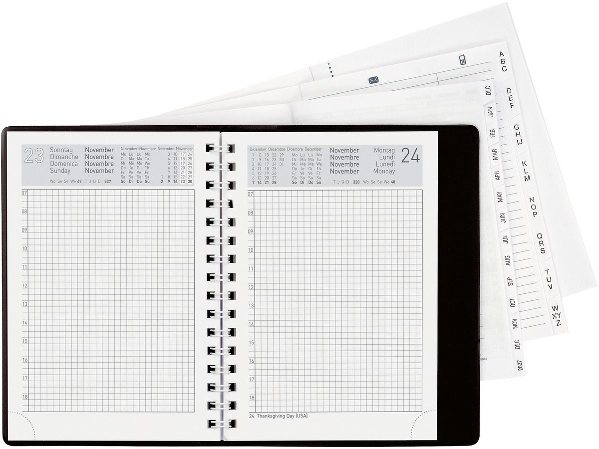 BIELLA Agenda Technikus 4 Wire-O 2026 834141020026U 1T/1S schwarz ML 10.1x14.2cm (7611365526253)