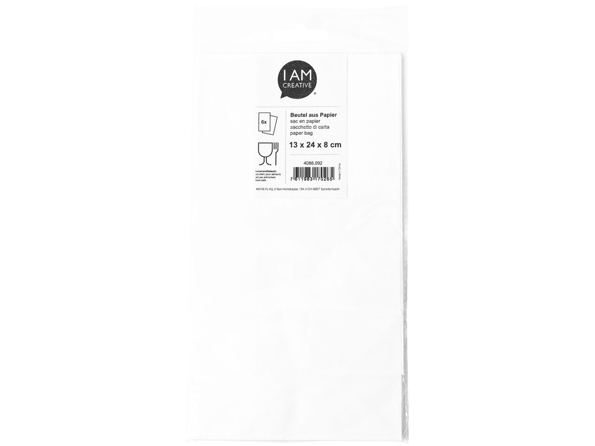 I AM CREATIVE Papierbeutel 4088.092 13x24x8cm, 6 Stück (7611983170265)