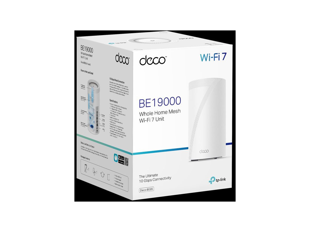 TP-LINK WHMesh Wi-Fi 7 Unit Deco BE85(1-pack) BE19000 (4897098686942)