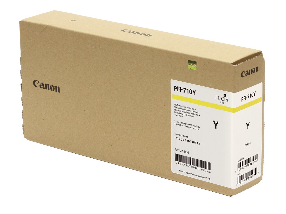 CANON Tintenpatrone yellow PFI710Y iPF TX-2000/300O/4000 700ml (4549292098150)