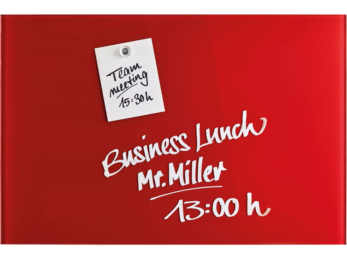 MAGNETOPLAN Design-Glasboard 600x400mm 13402006 rosso, magnetico (4013695057088)