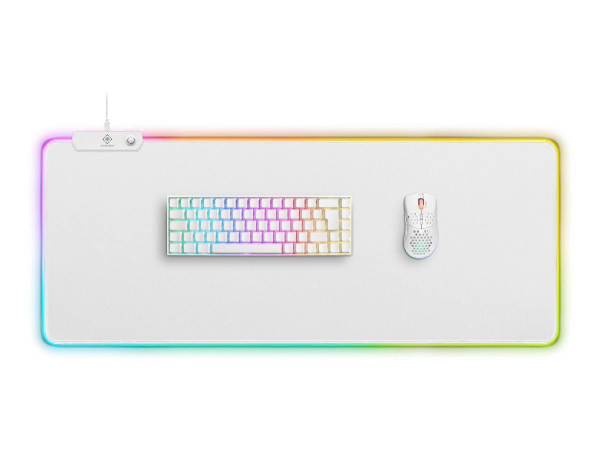 DELTACO RGB Gaming Mousepad GAM-079-W XL Wide, White (7333048047380)