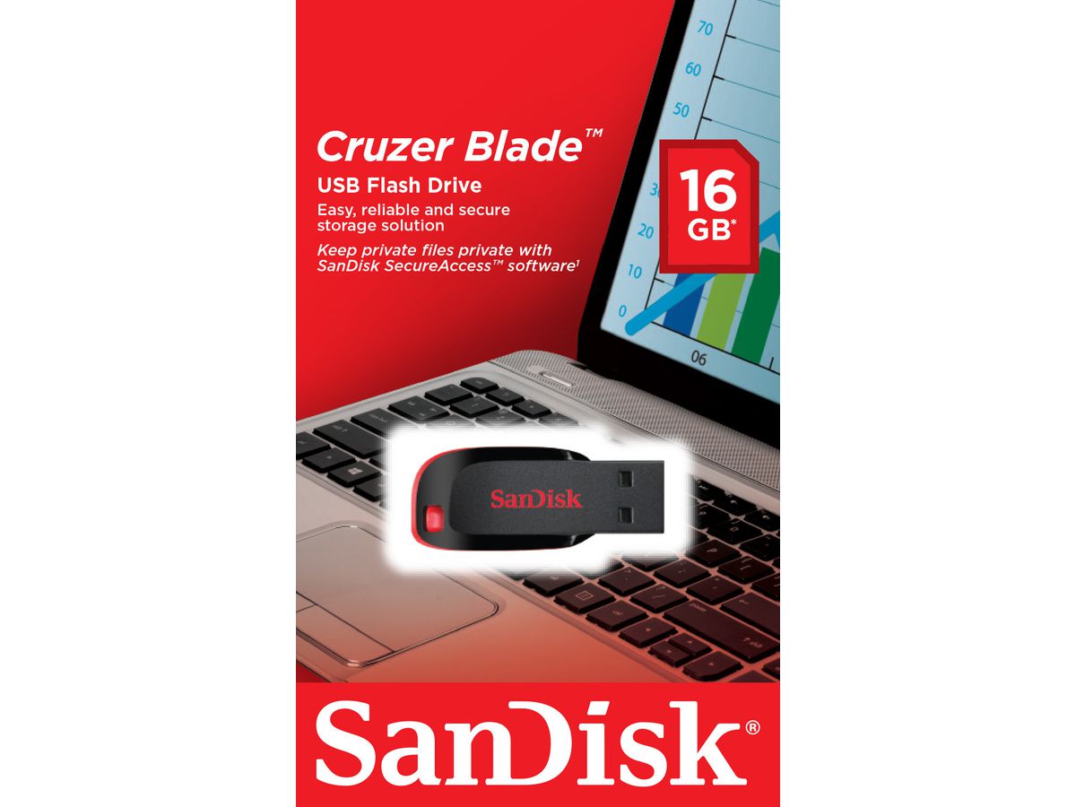 SANDISK USB Flash Cruzer Blade 16GB SDCZ50-016G G-B35 (0619659000431)