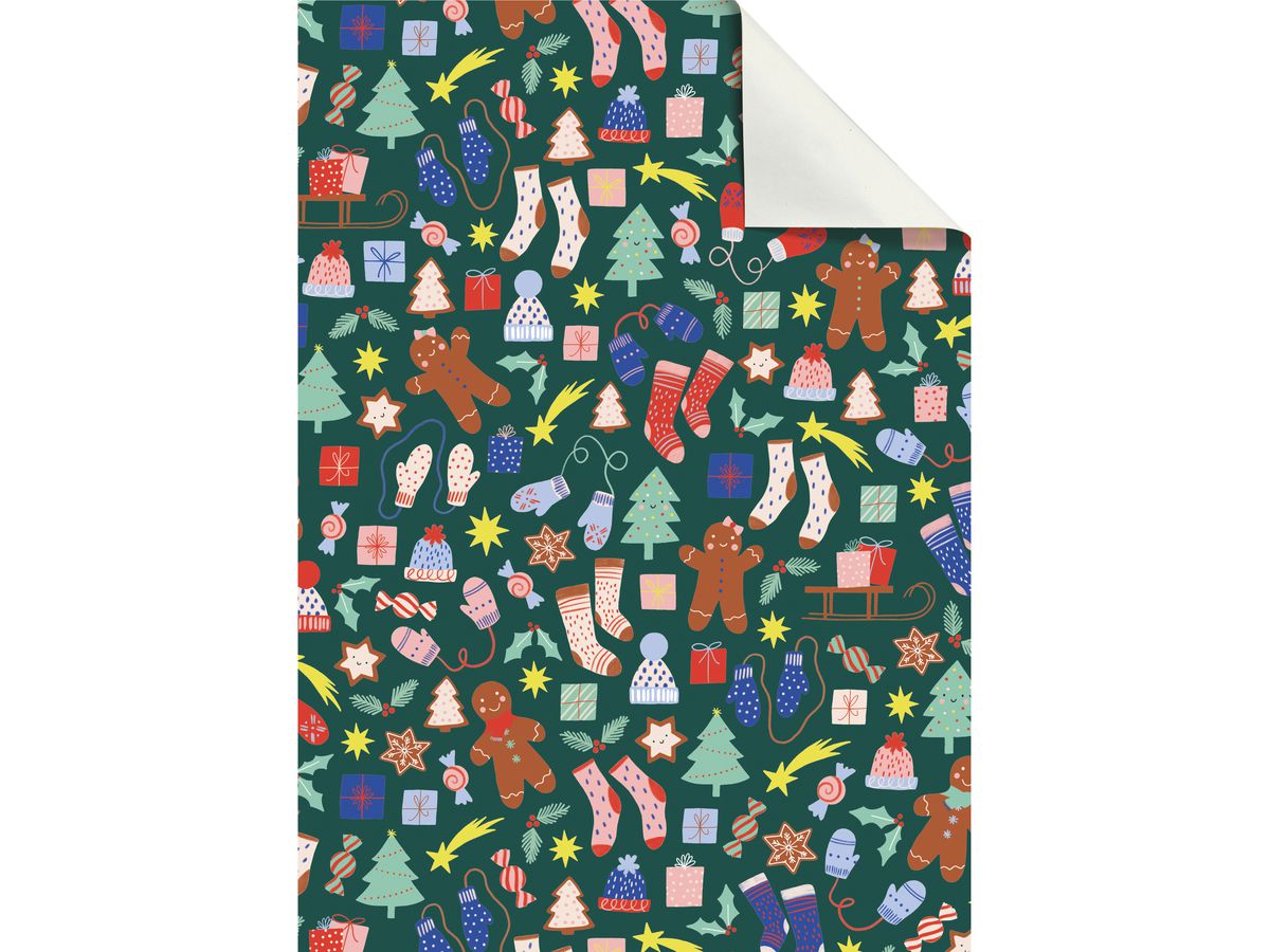 STEWO Geschenkpapier Marioka 2512523747 dunkelgrün 50x70cm (7630050876503)
