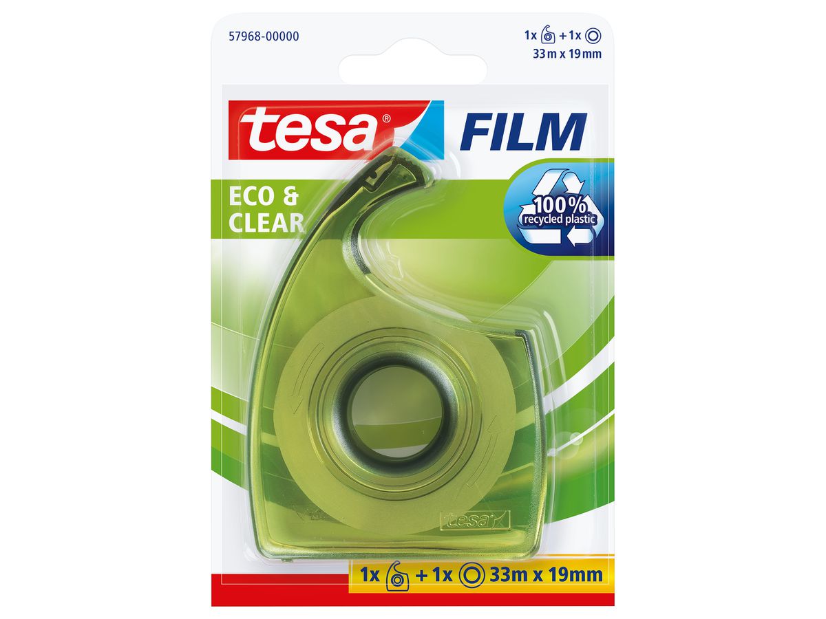 TESA Handabroller EasyCut Blister 579680000 grün, inkl. 1 Rolle 19mmx33m (4042448166302)