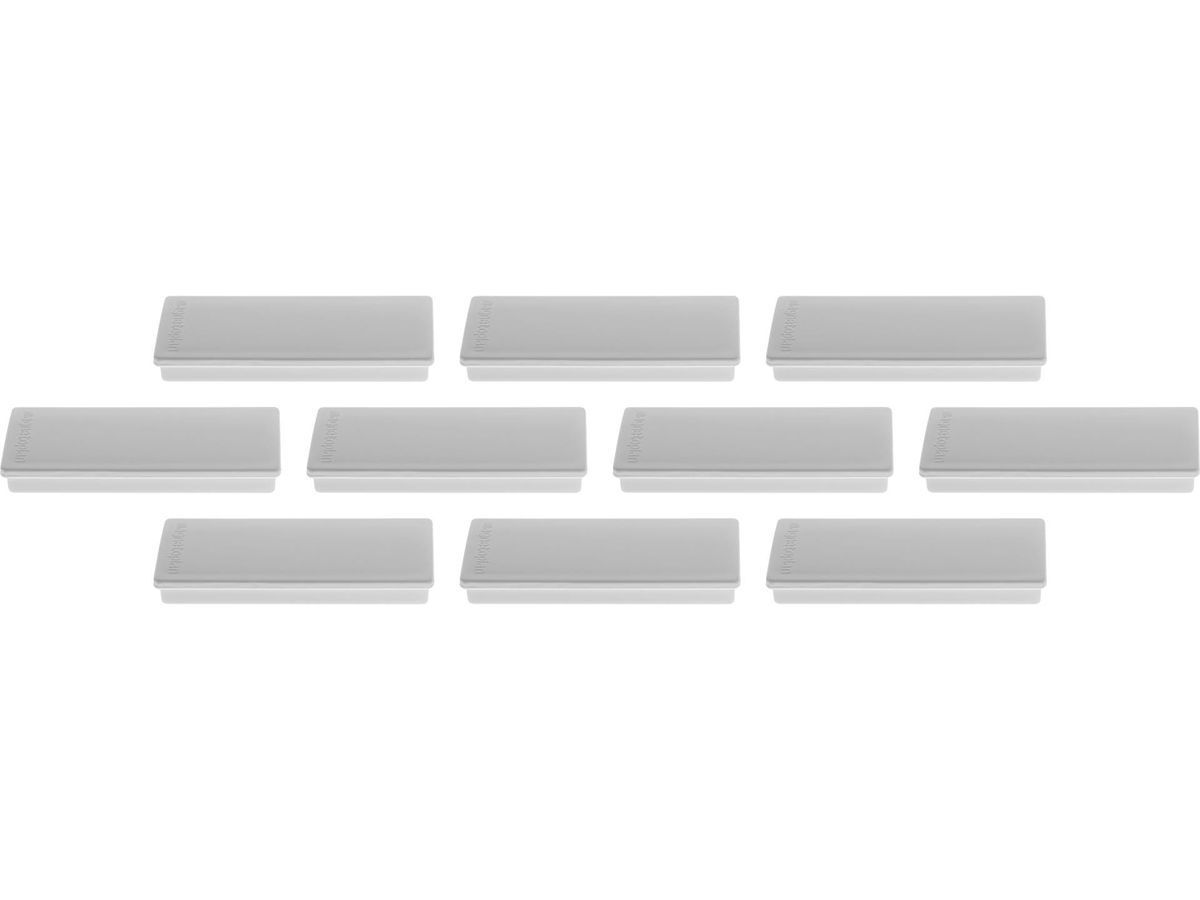 MAGNETOPLAN Rechteck-Magnethalter 1665101 grau 10 Stk. (4013695011141)