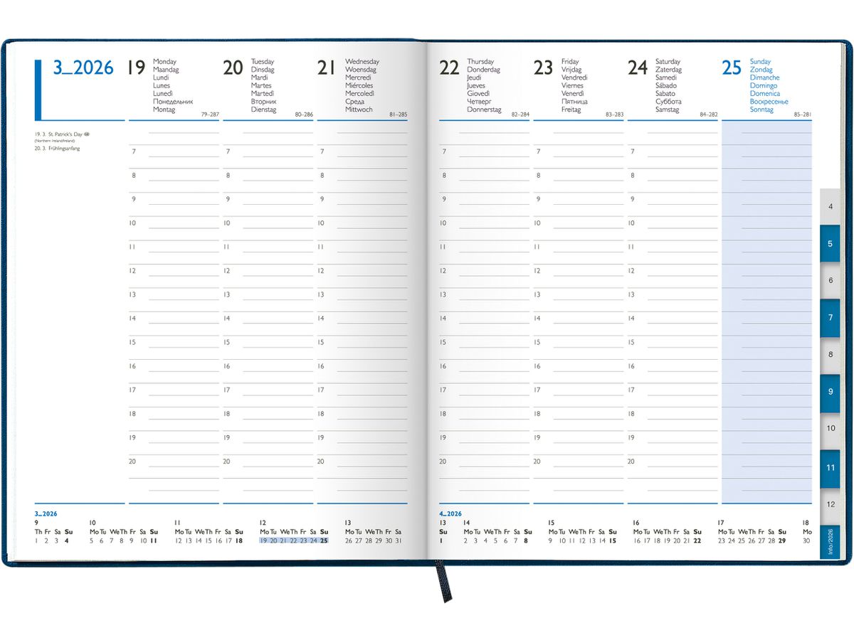 SIMPLEX Agenda Managertimer 2026 7008B2.26 1W/2S schwarz ML 20.8x25.8cm (7611468040656)
