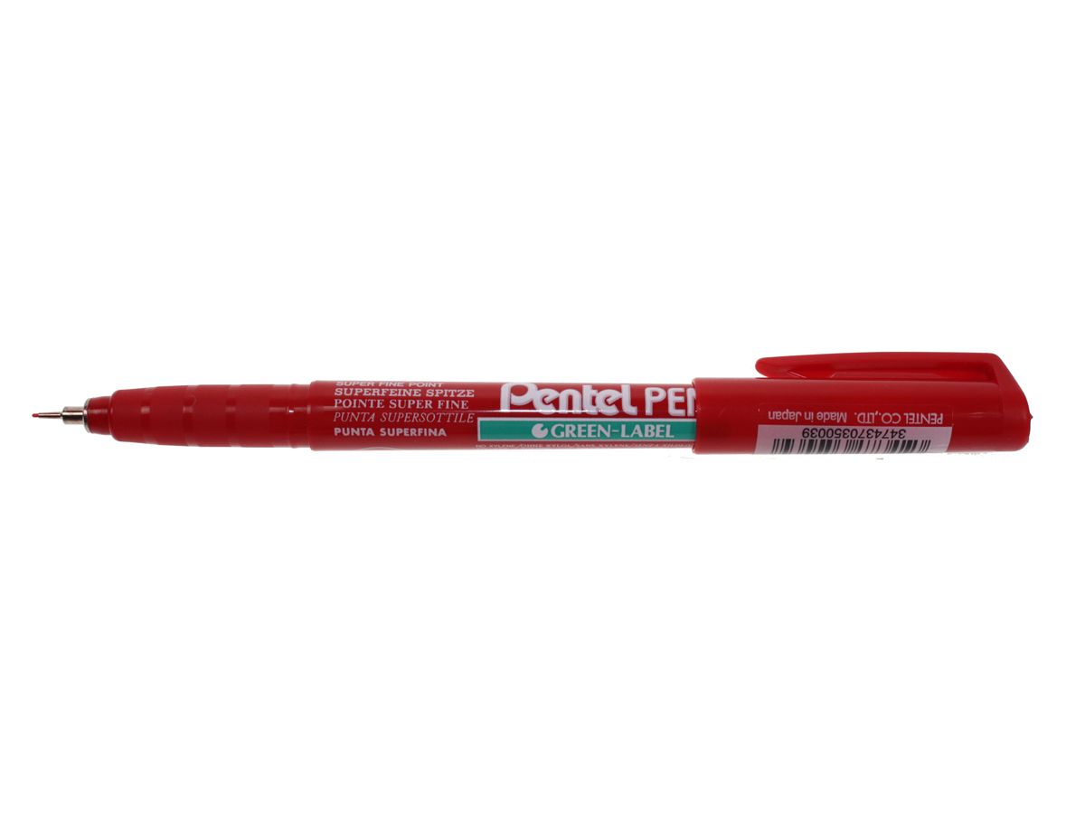 PENTEL Super Fine Green Label 0,4mm NMF50-BO rot (3474370350039)