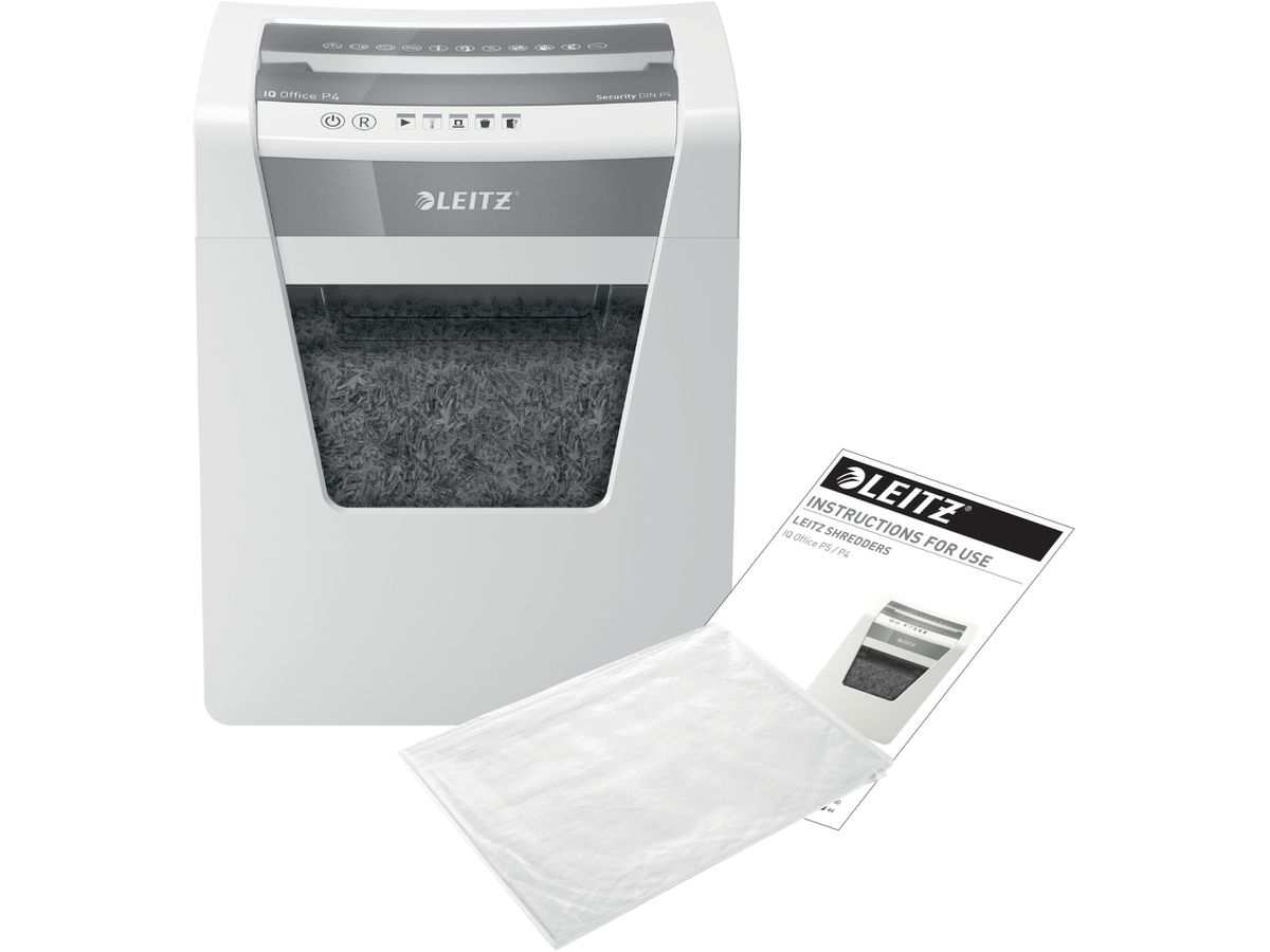 LEITZ Aktenvernichter IQ 8003-20-00 Office, P-4, 23lt (4002432119172)