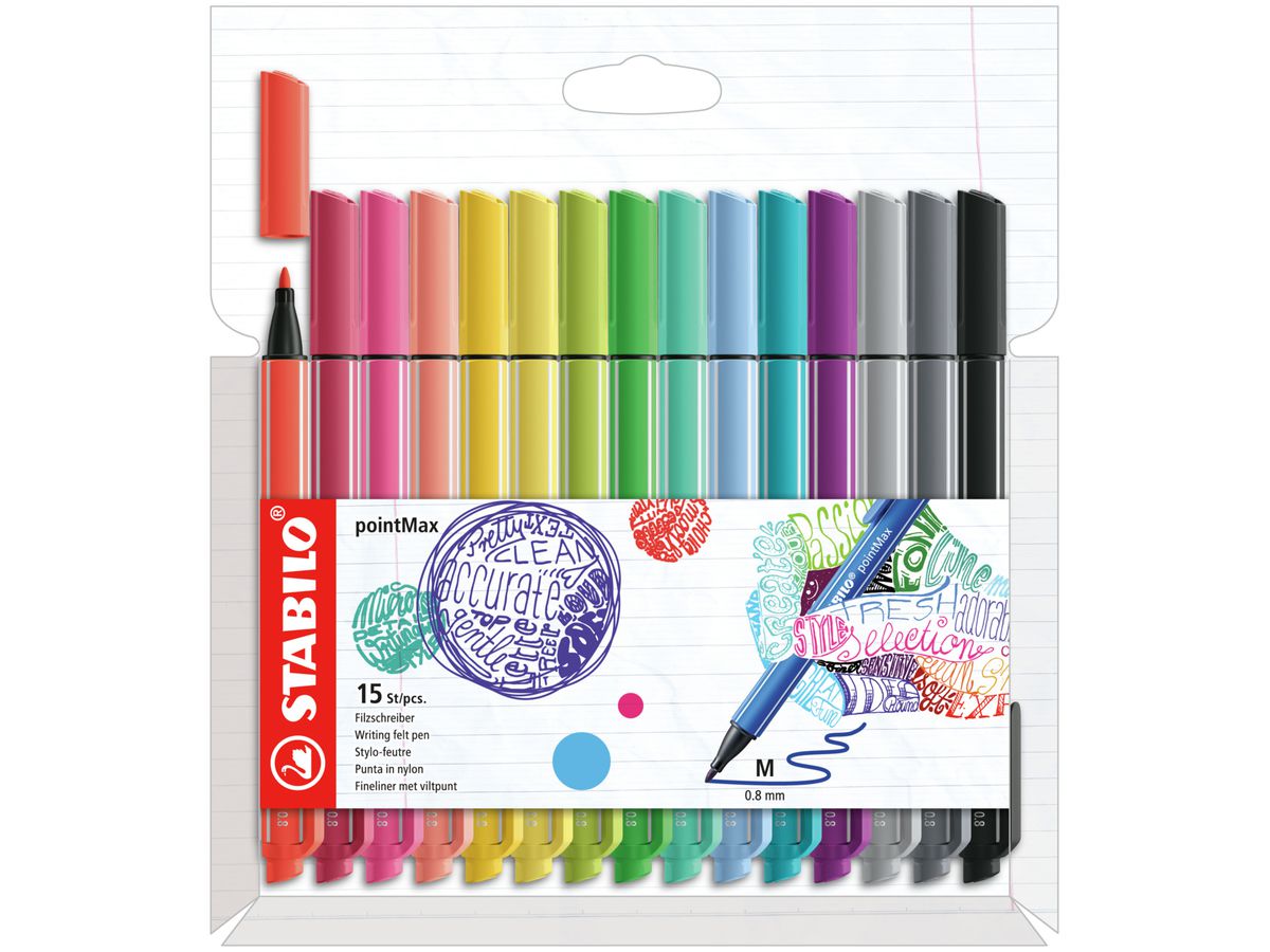 STABILO Fineliner PointMax 0.8mm 488/15-02 15 Farben assortiert (4006381581868)
