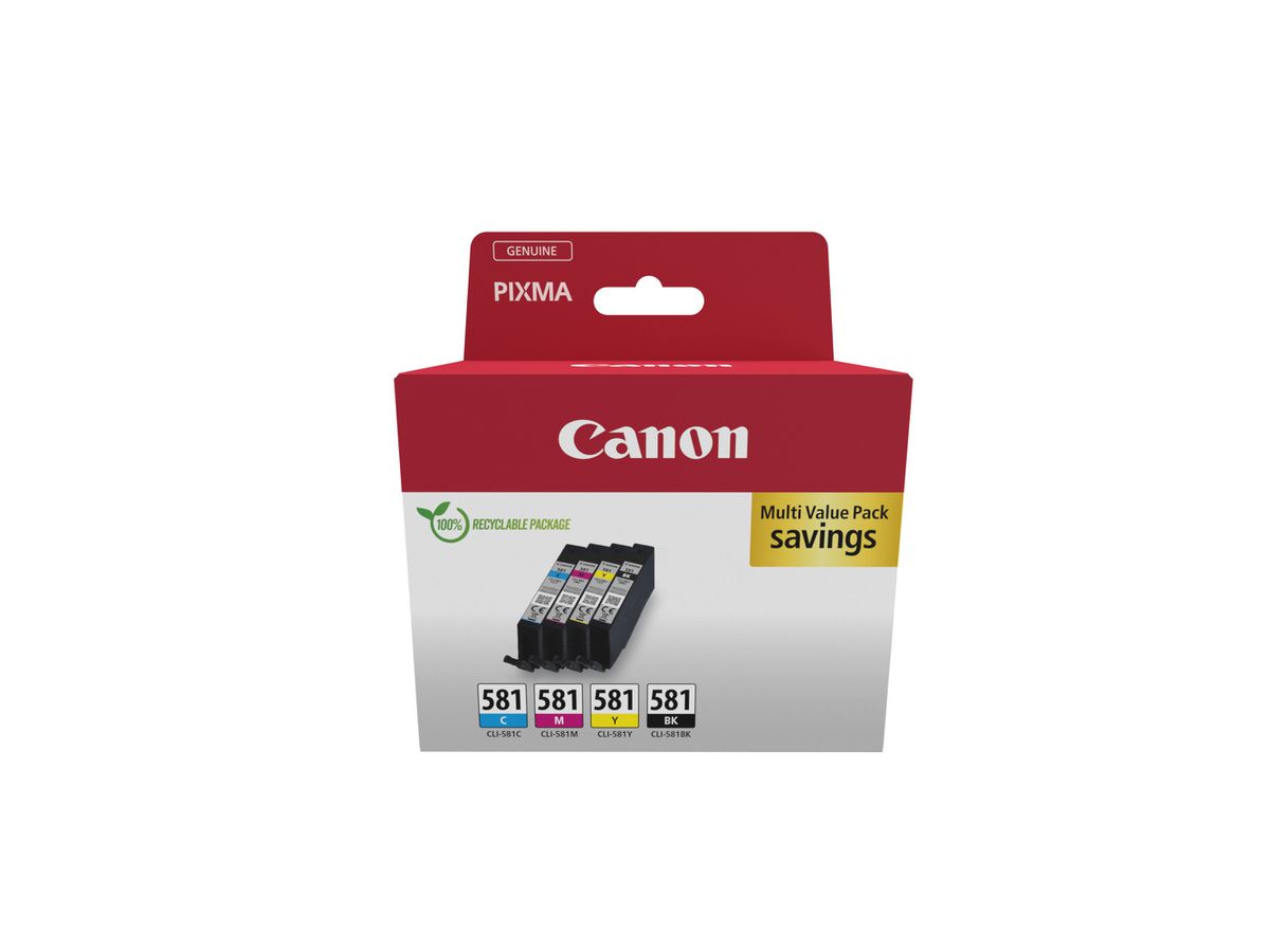 CANON Multipack Tinte BKCMY CLI-581BKCMY Pixma TR7550 4x5.6ml (8714574679167)