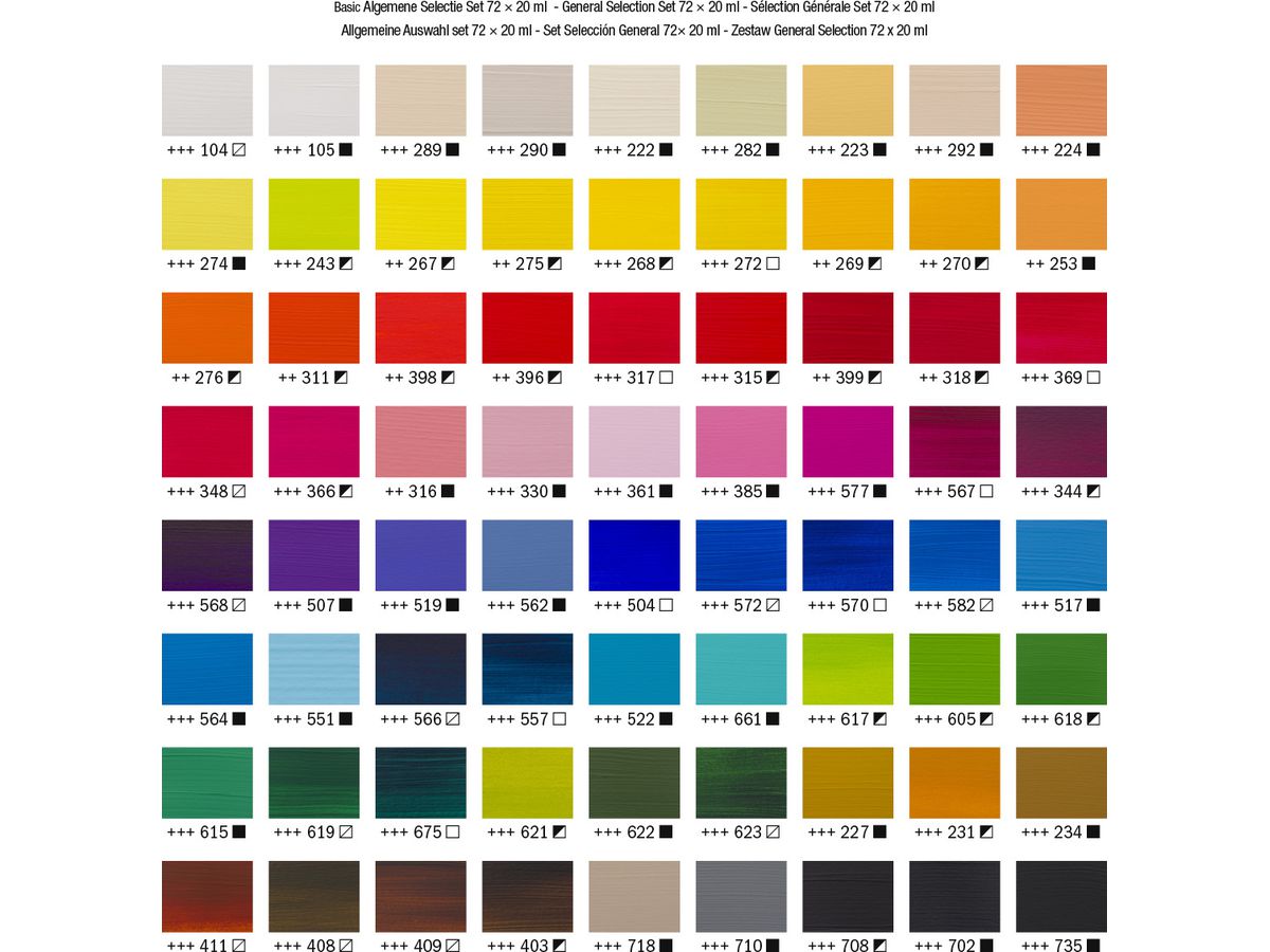 AMSTERDAM Standard Series Acryl Set 17820473 ass. 72x20ml (8712079456832)