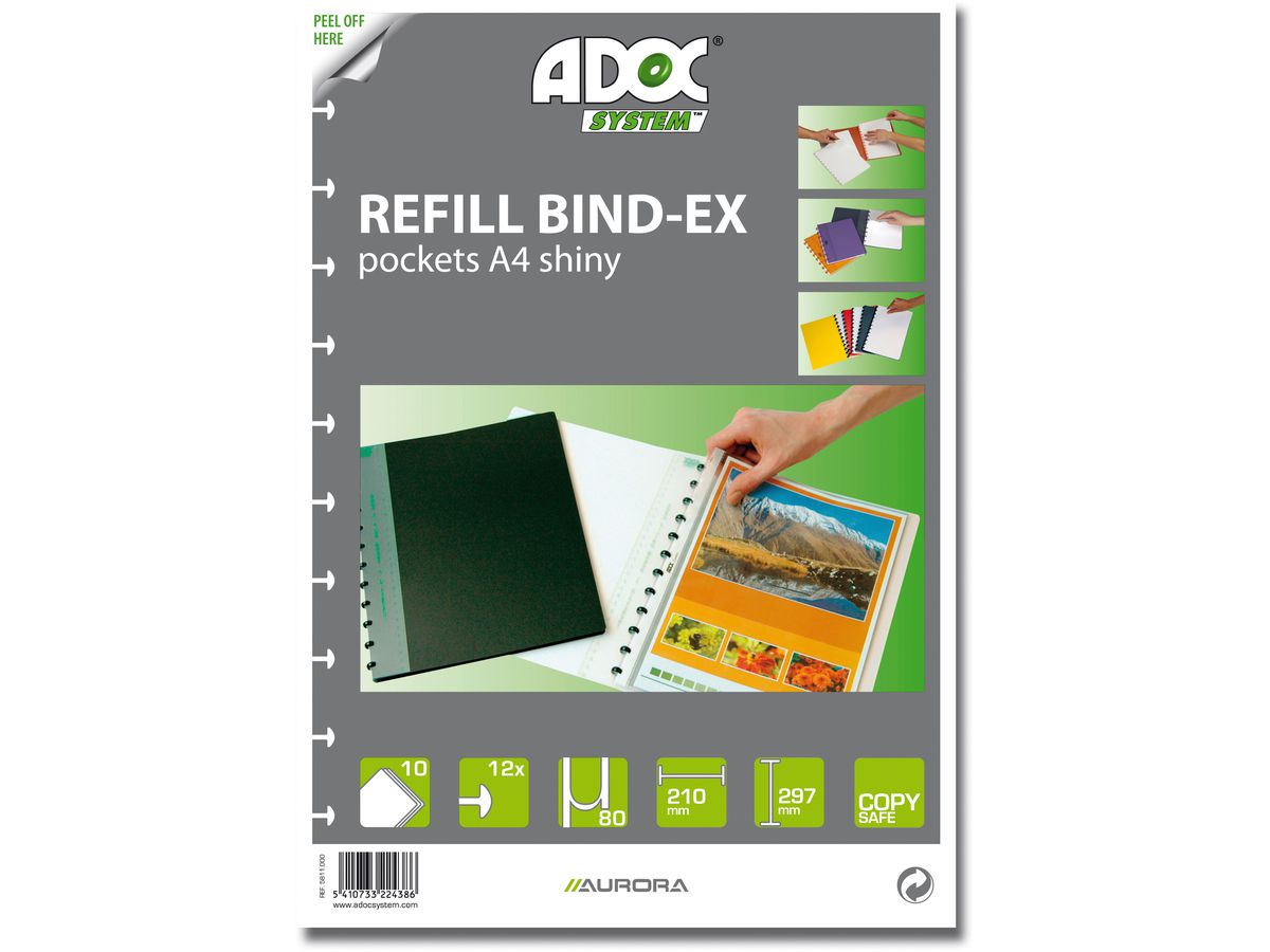 ADOC Ersatztaschen A4 5811.000 transp. glanz 10 Stück (5410733224386)