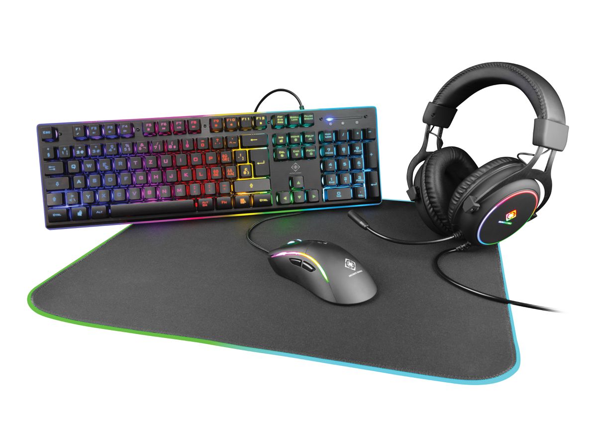 DELTACO 4-in-1 gaming Gear Kit RGB GAM-084-CH black (7333048048028)