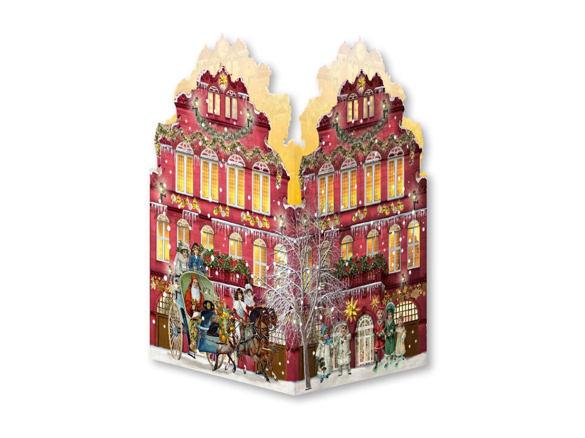 COPPENRATH Adventskalender 16.5x11.5cm 71022 Nostalgische Weihnachtshäuser (4050003710228)