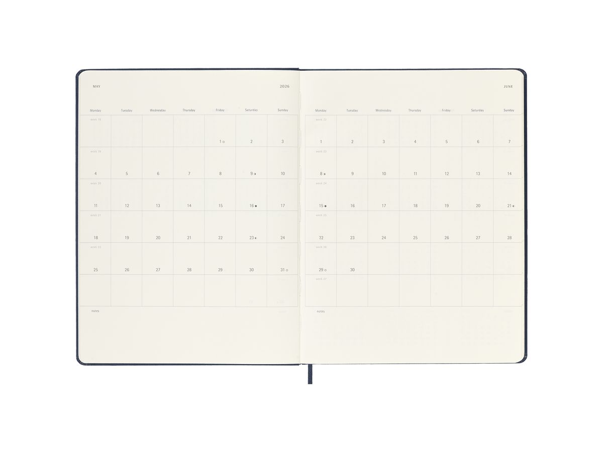 MOLESKINE Agenda Classic X-Large 2026 DHB2012WN4Y26 1S/1P saphir HC 19x25cm (8056999275235)