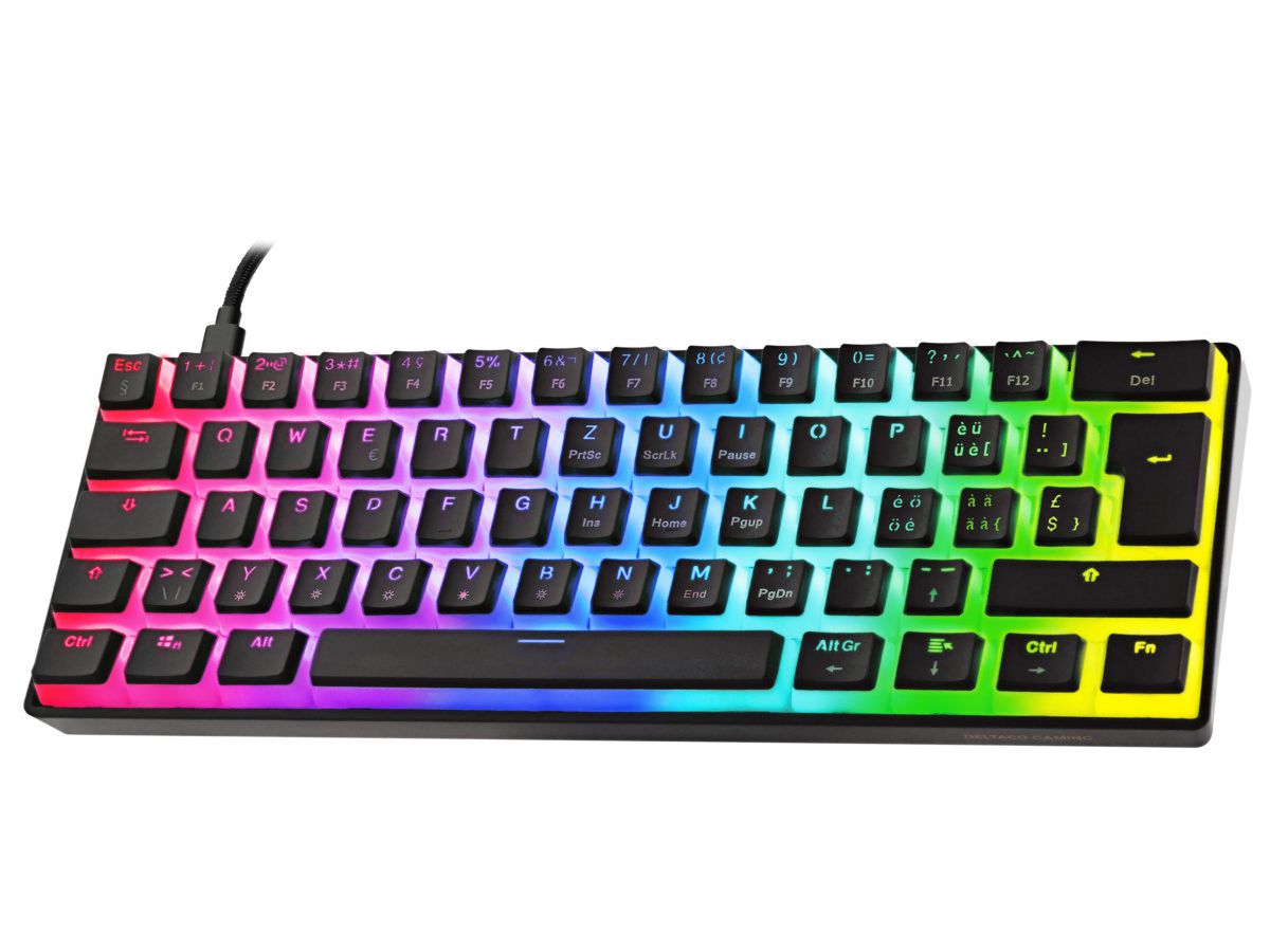 DELTACO TKL Gaming Keyboard v2 RGB GAM-075V2-CH Hot-Swap,CH-Layout,Black (7333048063632)