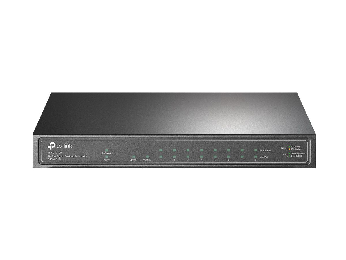 TP-LINK 10Port Gigabit Desktop Switch TL-SG1210PP with 6-Port PoE+ (4895252500349)